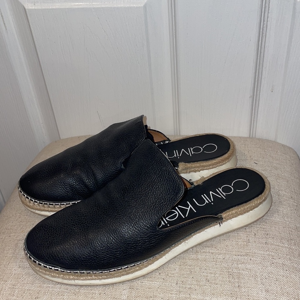 Calvin Klein Leather Mules